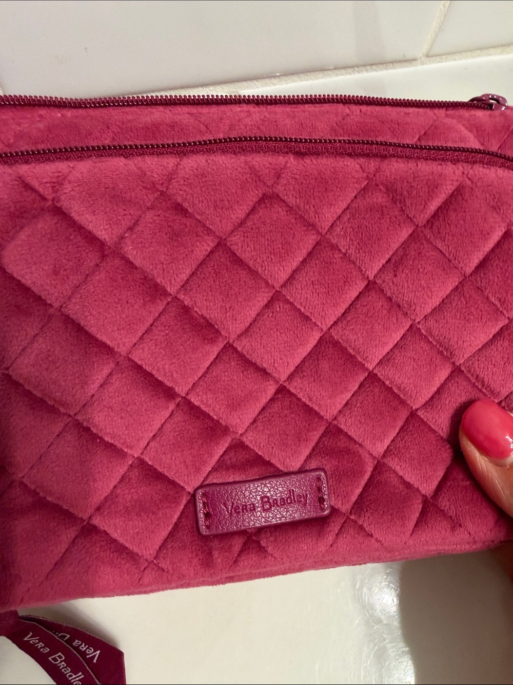 Vera Bradley Magenta Quilted Zip Cosmetic Pouch NWT - Picture 3 of 6